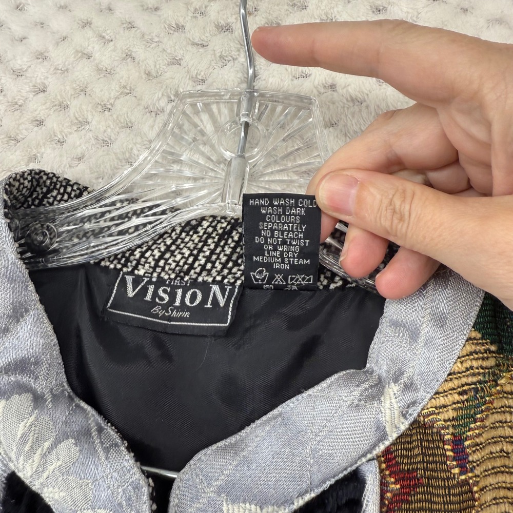 First Vision By Shirin Patchwork Jacket Button Up… - image 3